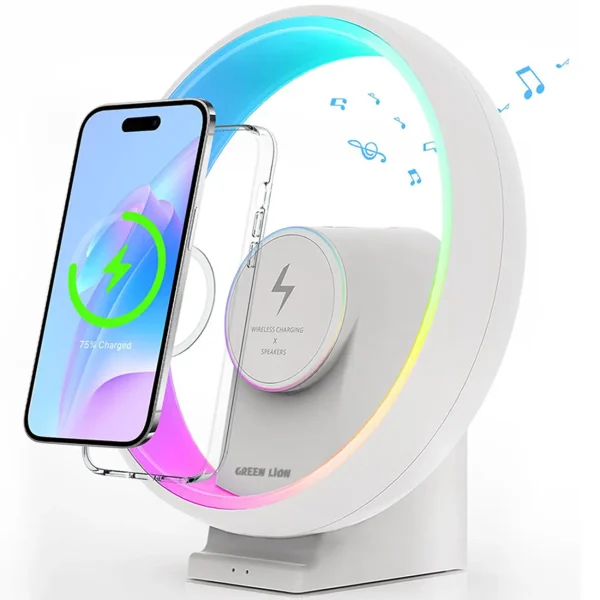 شارژر وایرلس و اسپیکر گرین لاین مدل JUPITER GNJPTRLMPWH - Image 2