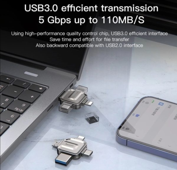 مبدل و فلش مموری Yesido مدل FL15 ظرفیت 256GB (گارانتی 18 ماهه) - Image 5