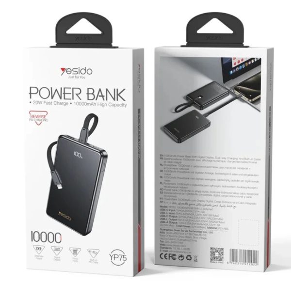 پاوربانک Yesido 10000mAh مدل YP75 - مشکی (گارانتی 18 ماهه) - Image 8
