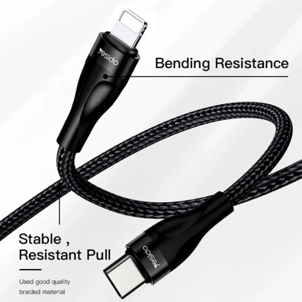 کابل شارژ پاوربانک PD و فست yesido Type-C To Lightning مدل CA82 - Image 5
