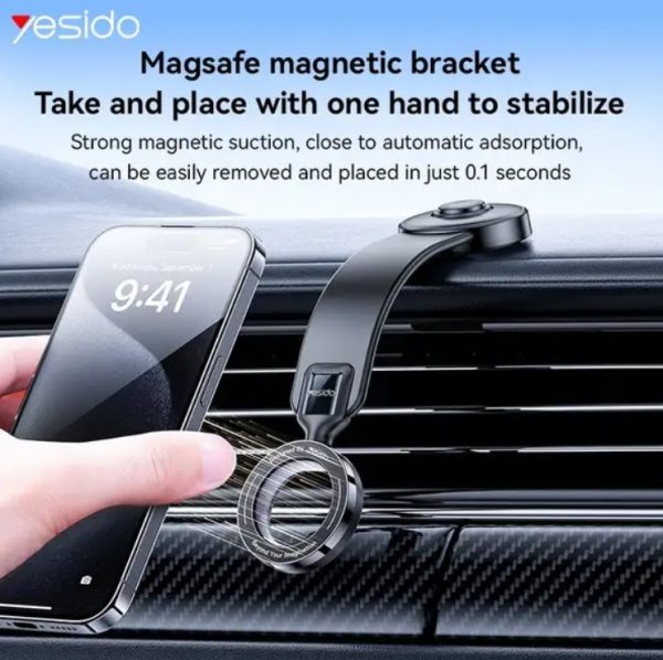 هولدر مگنتی گوشی موبایل Yesido مدل C217 - مشکی - Image 4