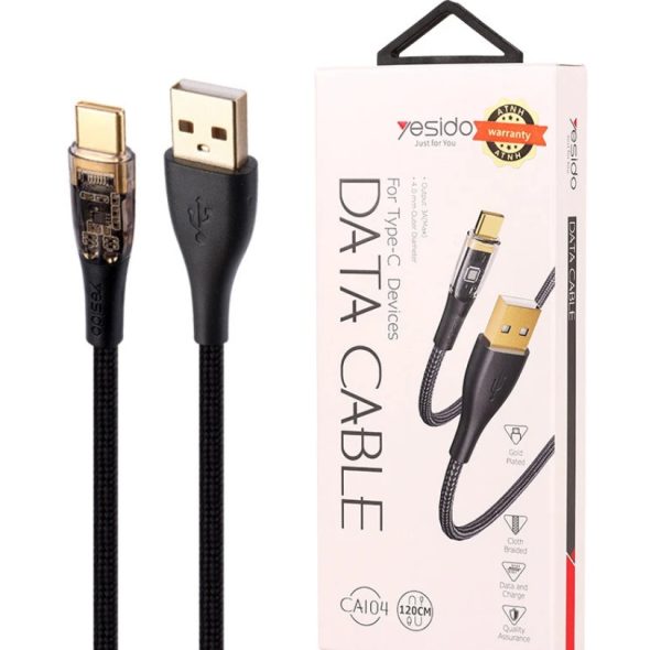 کابل شارژ Yesido Type-C مدل CA104 - مشکی (گارانتی 18 ماهه) - Image 3
