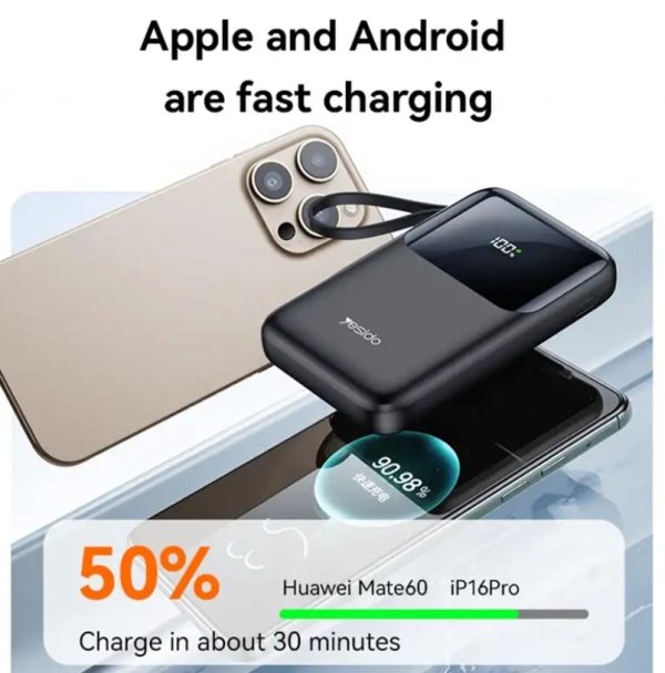 پاوربانک Yesido 10000mAh مدل YP71 - مشکی (گارانتی 18 ماهه) - Image 3