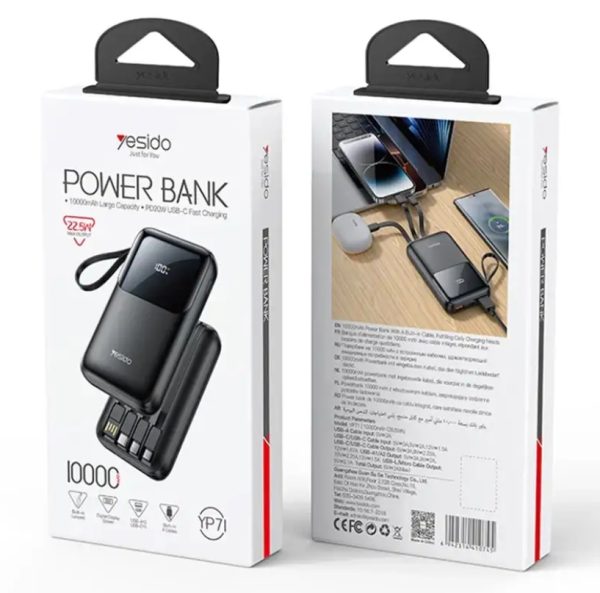 پاوربانک Yesido 10000mAh مدل YP71 - مشکی (گارانتی 18 ماهه) - Image 8