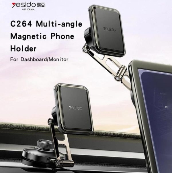 هولدر گوشی موبایل پایه دار مگنتی Yesido مدل C264 - مشکی - Image 3