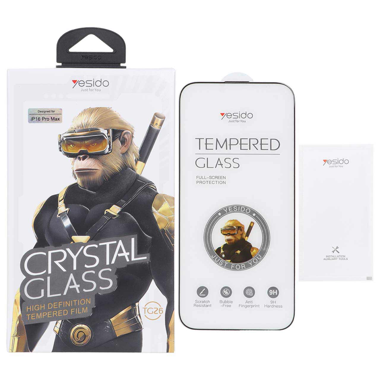 Crystal Glass Yesido مدل iPhone 16 Pro Max محافظ صفحه اورجینال Crystal Glass Yesido مدل iPhone 16 Pro Max (پک دار) - Image 1
