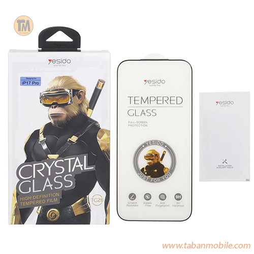 Crystal Glass Yesido مدل iPhone 17 Pro Max محافظ صفحه اورجینال Crystal Glass Yesido مدل iPhone 17 / iPhone 16 Pro (پک دار) - Image 1