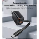 شارژر دیواری PD و فست سه پورت یسیدو مدل YC99 - Image 8