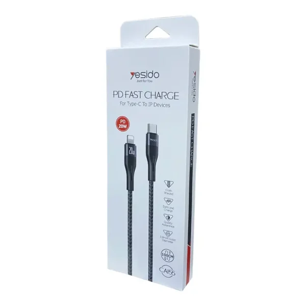 کابل شارژ فست Yesido Type-C to Lightning مدل CA155 - Image 3