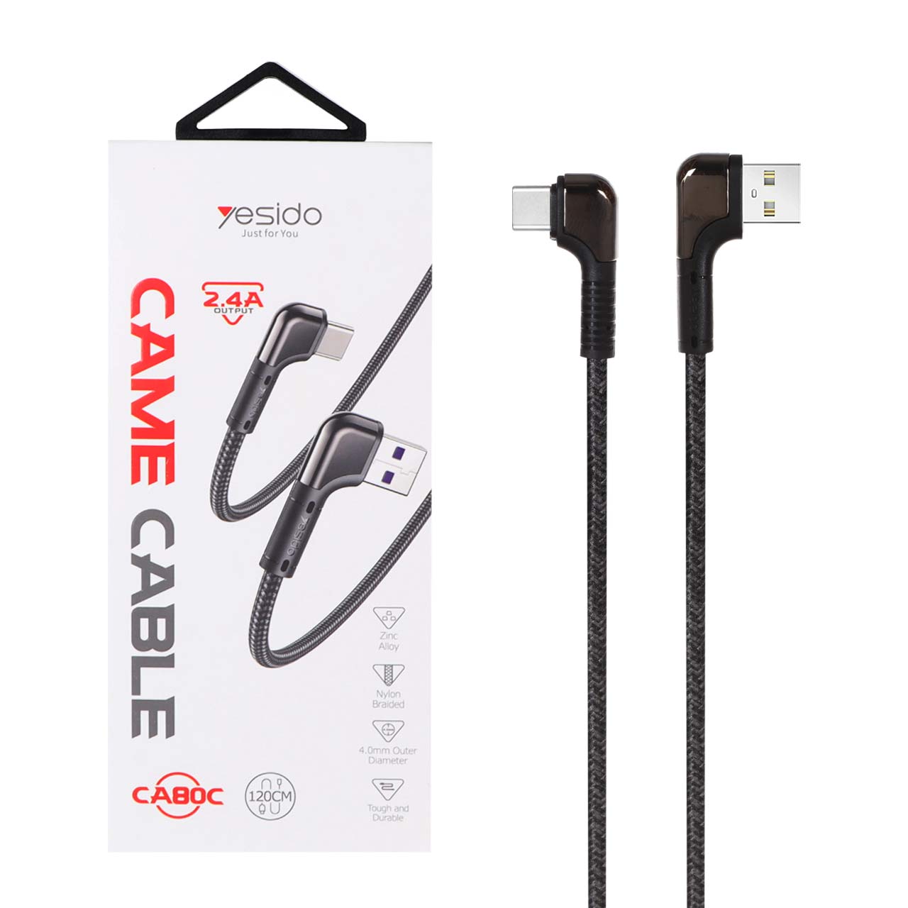 کابل شارژ و دیتا فست Yesido Type-C مدل CA80C کابل شارژ و دیتا فست Yesido Type-C مدل CA80C - Image 1