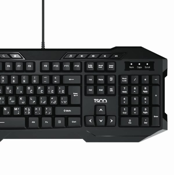 کیبورد باسیم TSCO مدل TK 8042 - مشکی - Image 3