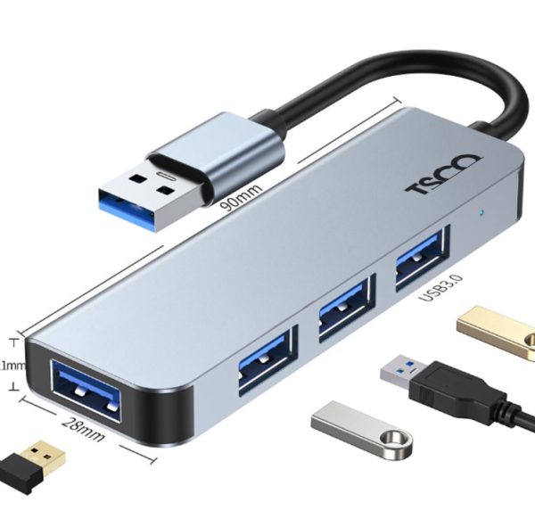هاب 4 پورت TSCO USB3.0 مدل THU 1142 - خاکستری (گارانتی 12 ماهه) - Image 3