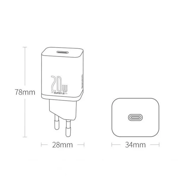 شارژر دیواری فست و PD بیسوس مدل Super Si 1C - Image 8