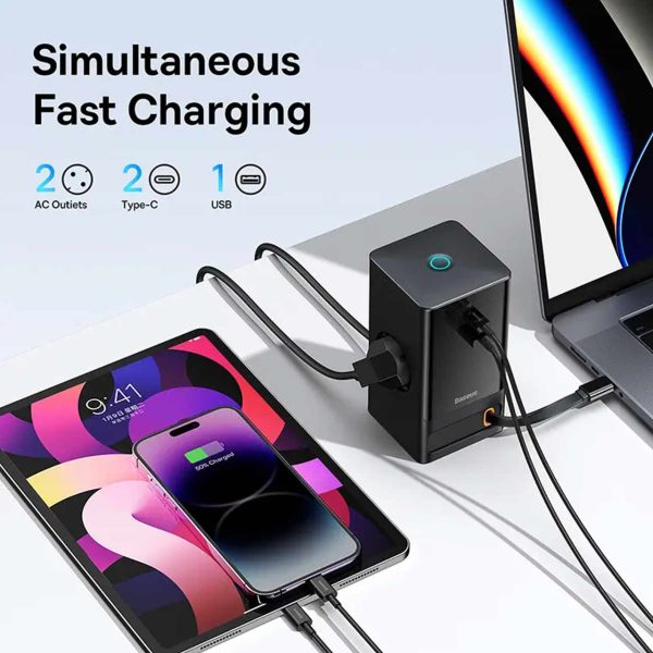 شارژر رومیزی بیسوس مدل PowerCombo Tower PowerStrip - Image 10