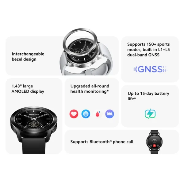 ساعت هوشمند شیائومی WATCH S3 Global مدل M2323W1 (گارانتی 18 ماهه شرکتی) - Image 4