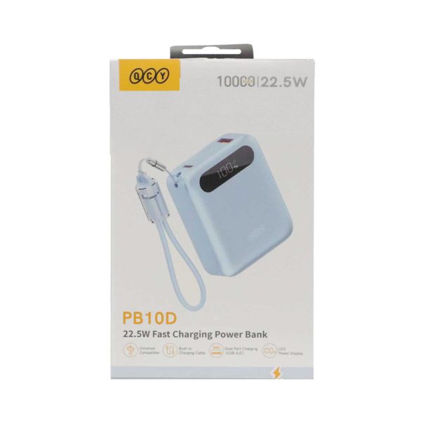 پاوربانک فست شارژ QCY مدل PB10D آبی - Image 5