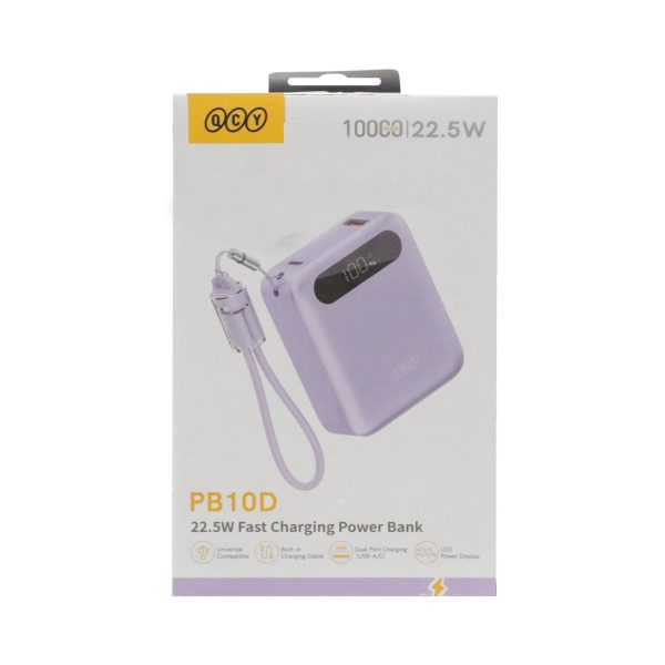 پاوربانک فست شارژ QCY مدل PB10D بنفش - Image 2