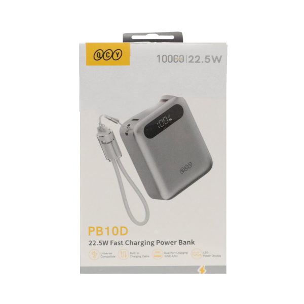 پاوربانک فست شارژ QCY مدل PB10D نقره ای - Image 2